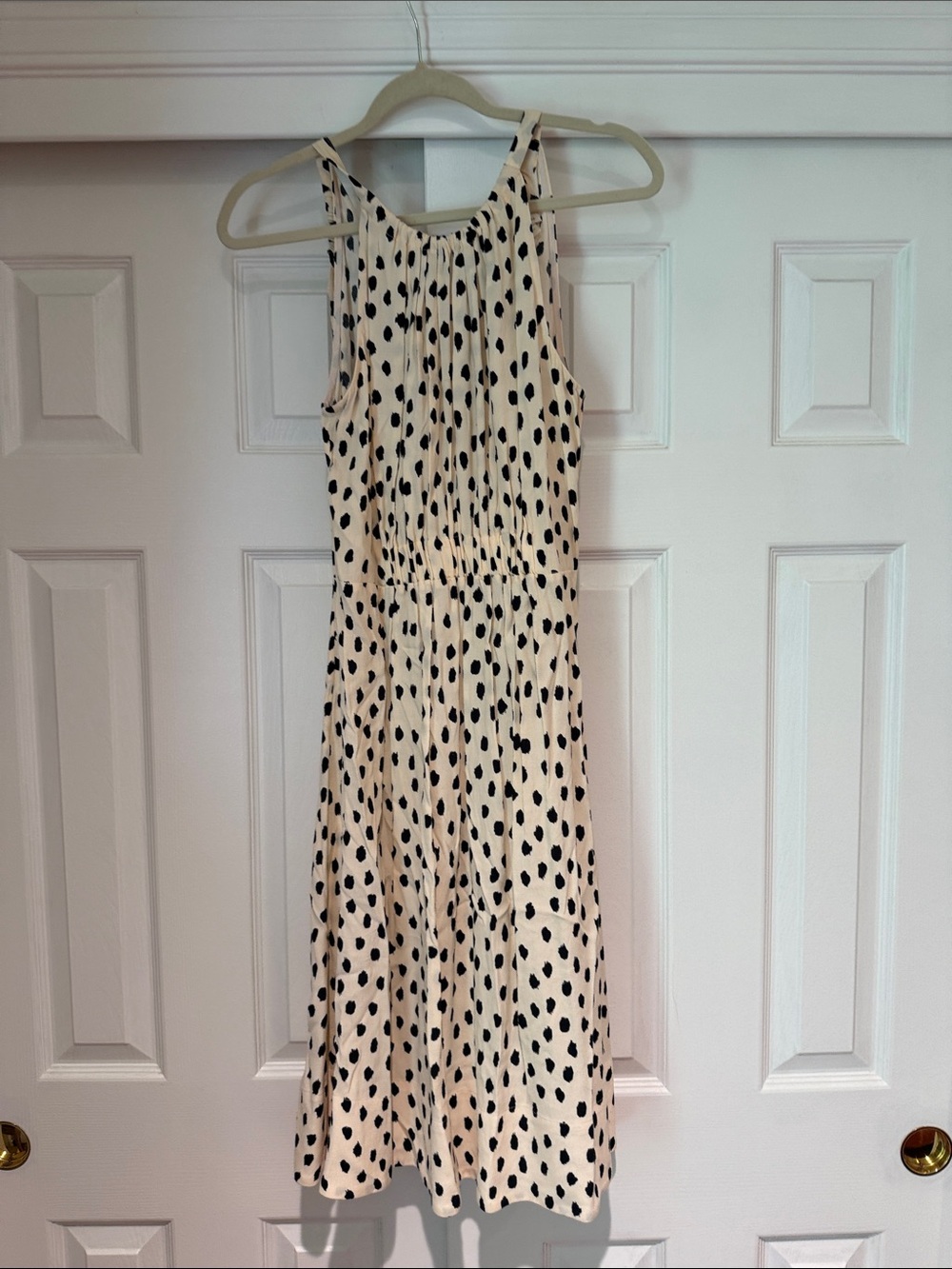 kate spade Cream Midi Dress with Black Spot Print